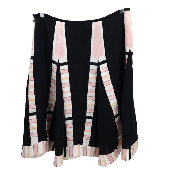 Temperley London 100% Silk Flared Patchwork A-Line Skirt Size UK 12 US 8 Lined - Picture 5 of 9